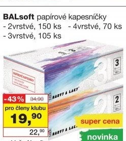 Papírové kapesníčky 2vrstvé Bal Soft - box