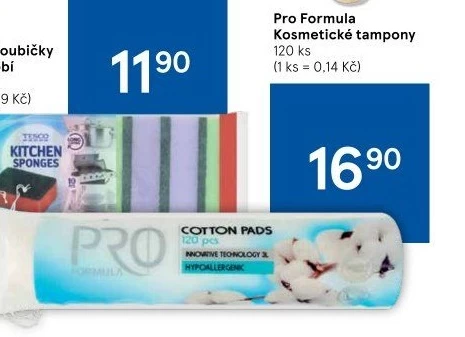 Odličovací tampony Pro Formula Tesco