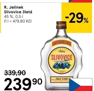 Pálenka Slivovice 3letá Rudolf Jelínek