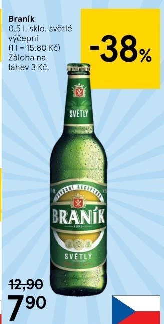 Pivo světlé výčepní 10° Braník