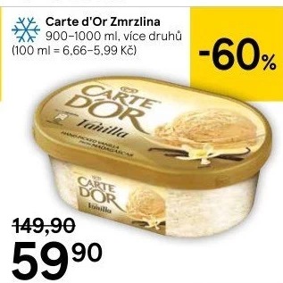 Zmrzlina ve vaničce Carte D'