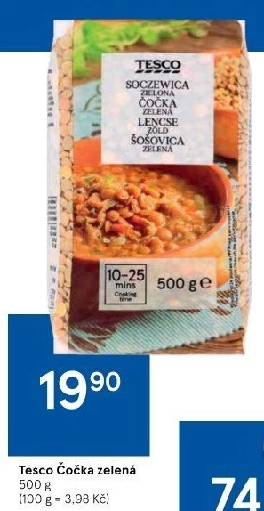 Čočka zelená Tesco