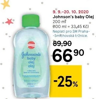 Olej tělový dětský Johnson'