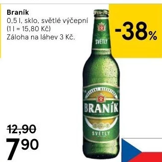 Pivo světlé výčepní 10° Braník