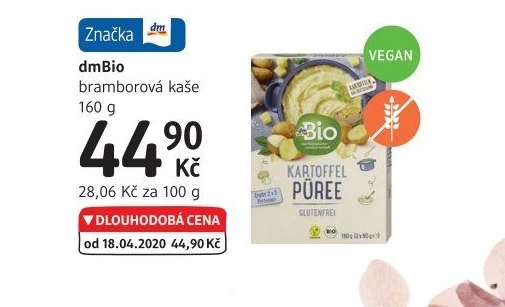 Bramborová kaše v prášku dm Bio