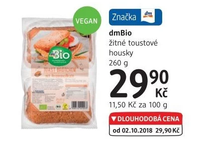 Housky žitné toastové dm Bio