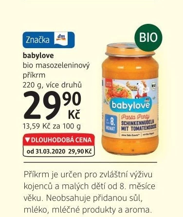 Masozeleninový příkrm bio Babylove