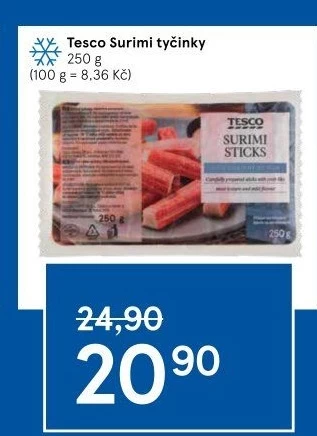 Krabí tyčinky mražené Tesco