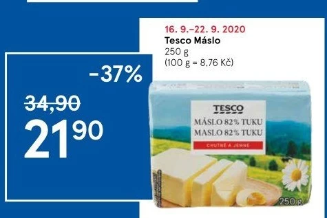 Máslo Tesco