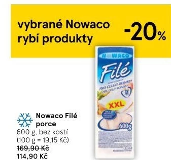 Rybí filé bez kosti mražené Nowaco