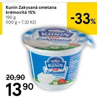 Zakysaná smetana krémovitá Kunín 15%