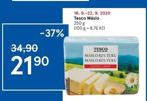 Máslo Tesco