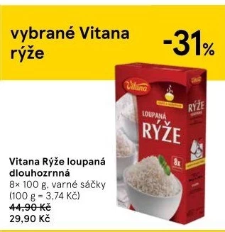 Rýže dlouhozrnná Vitana