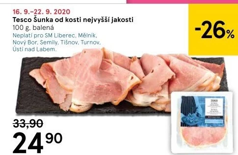 Šunka od kosti nejvyšší jakosti Tesco