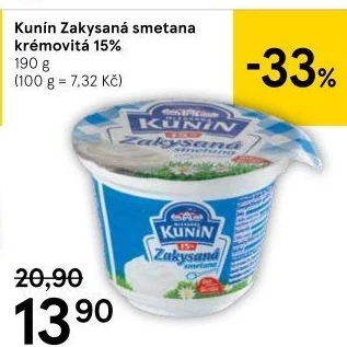 Zakysaná smetana krémovitá Kunín 15%