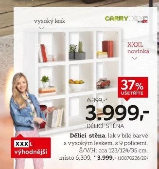Dělicí stěna - regál Carry Home
