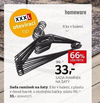 Plastová ramínka Homeware