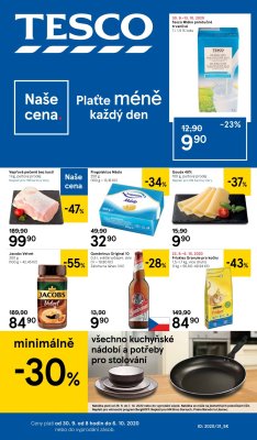 akční leták Tesco 30.9.2020-6.10.2020