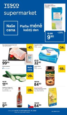 akční leták Tesco 30.9.2020-6.10.2020