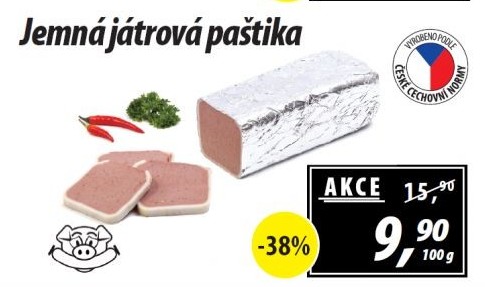 Paštika játrová jemná
