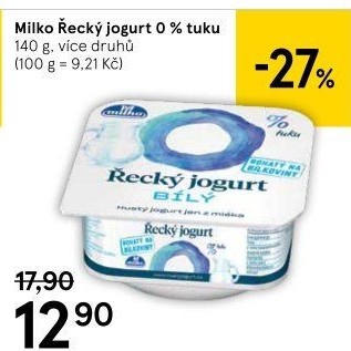 Bílý jogurt řecký 0% Milko