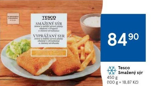 Obalovaný sýr mražený Tesco