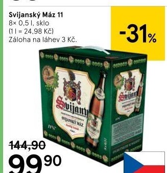 Pivo světlý ležák 11° Svijanský Máz Svijany