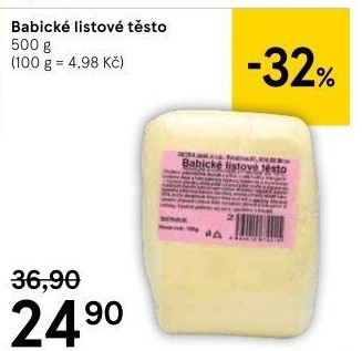 Těsto listové babické Šetra