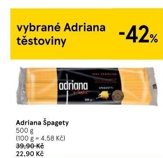 Těstoviny semolinové Adriana