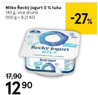 Bílý jogurt řecký 0% Milko