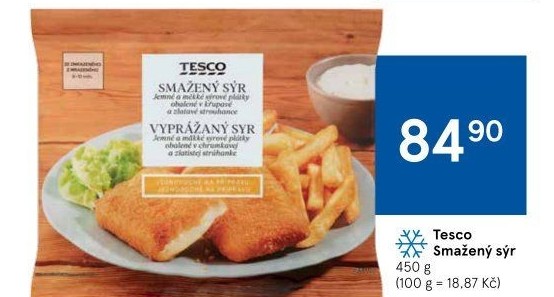 Obalovaný sýr mražený Tesco