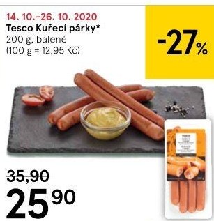 Párky kuřecí Tesco