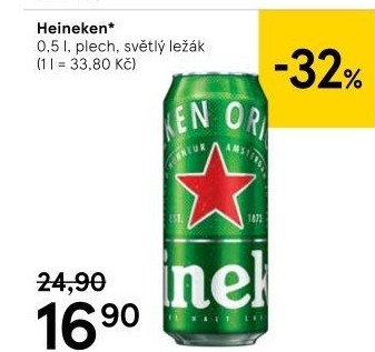 Pivo světlý ležák Heineken