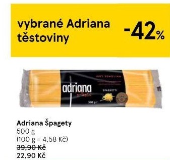 Těstoviny semolinové Adriana