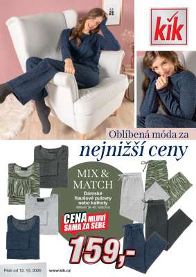 akční leták Kik textil 12.10.2020-10.11.2020