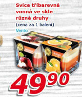 Svíčky ve skle vonné Vento
