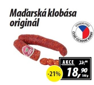 Maďarská klobása originál Příbramská uzenina