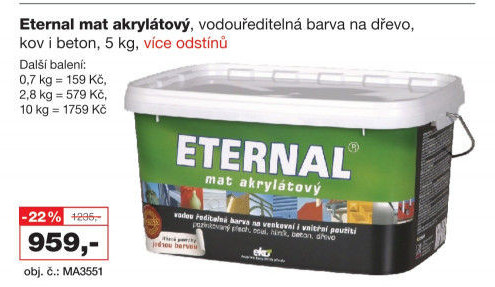 Akrylátová barva mat Eternal