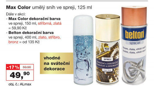 Dekorační sníh ve spreji Max Color