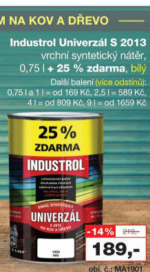 Nátěr na kov a dřevo Univerzál lesk Industrol