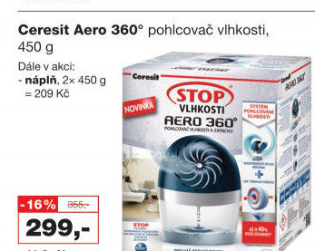 Pohlcovač vlhkosti Aero 360° Ceresit - náhradní tablety