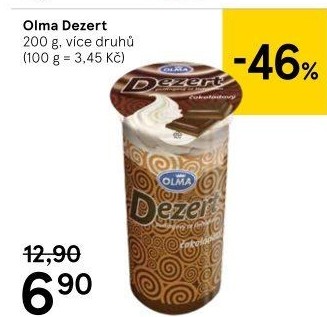 Dezert pudink se šlehačkou Olma