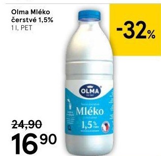 Mléko čerstvé Olma - 1,5% polotučné