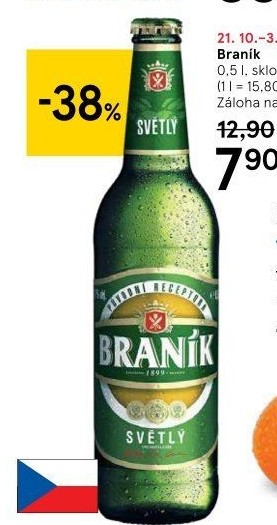 Pivo světlé výčepní 10° Braník