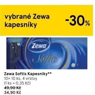Kapesníčky papírové 4vrstvé Softis Zewa