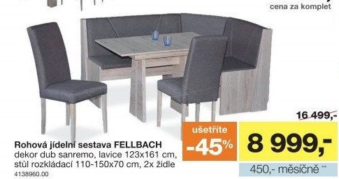 Rohová jídelní sestava Fellbach