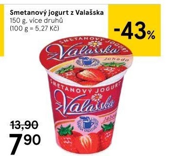 Jogurt smetanový ochucený z Valašska Mlékárna Valašské Meziříčí