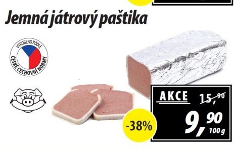 Paštika játrová jemná