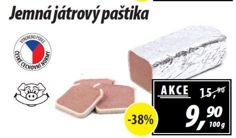 Paštika játrová jemná