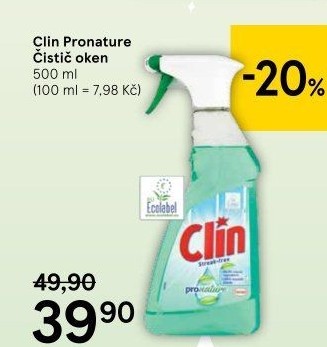 Čistič oken Pro Nature Clin